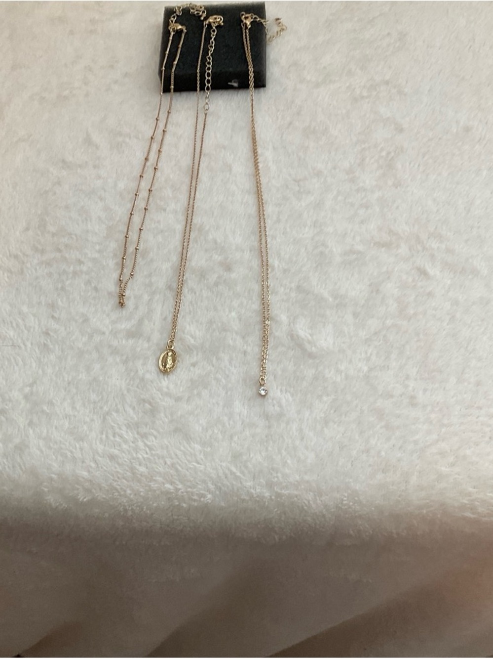 Aura Gold Layered Pendant Necklace Set with Medallion and Crystal